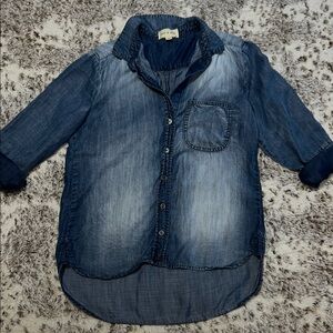 Anthropologie Cloth & Stone Denim Chambray Button Down Women’s Size XS